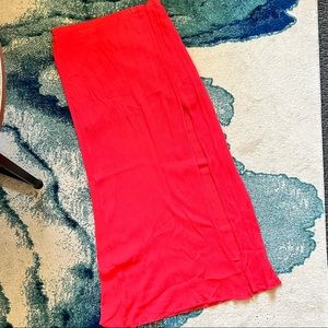 Coral maxi skirt with slit